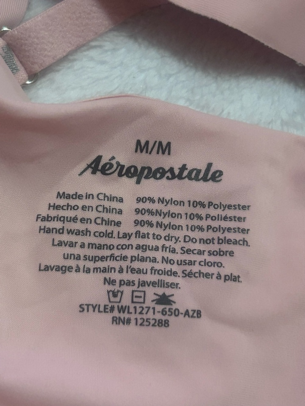 🩵3/$18🩵 Aeropostale Blush Pink Bralette with bright neon '87' cute y2k Graphic - Picture 3 of 5